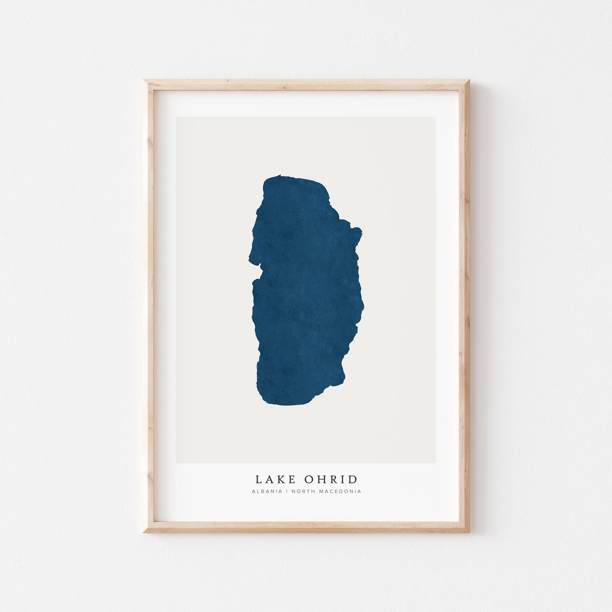 lake ohrid map print albania map poster – minimalist lake wall art - image 1