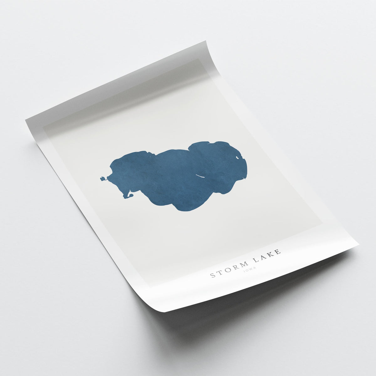 storm lake iowa map print iowa map poster – minimalist lake wall art - image 6