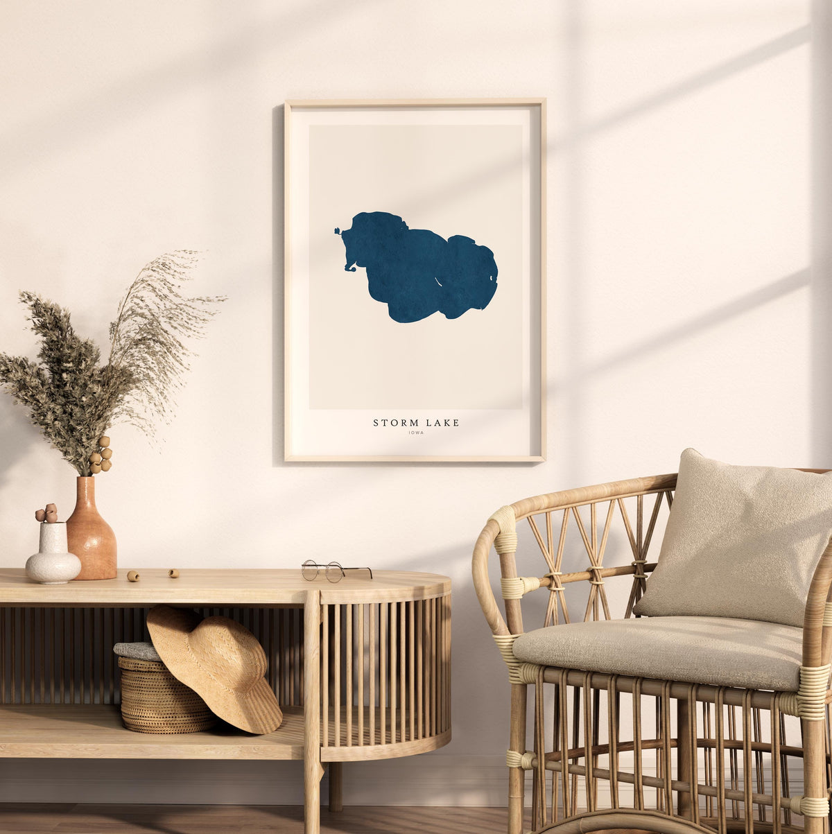 storm lake iowa map print iowa map poster – minimalist lake wall art - image 5