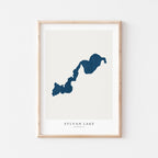 sylvan lake minnesota map print minnesota map poster – minimalist lake wall art - image 1