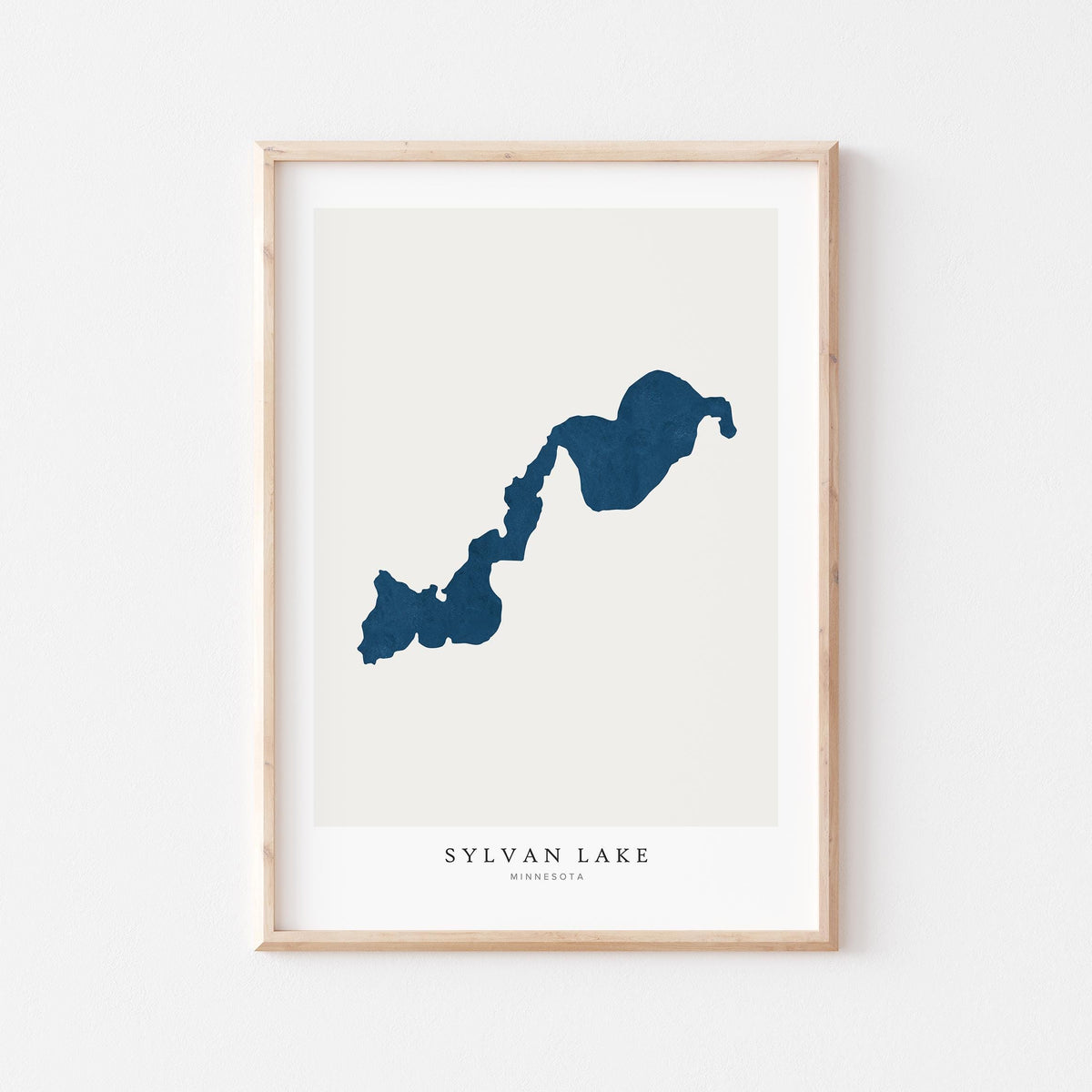 sylvan lake minnesota map print minnesota map poster – minimalist lake wall art - image 1