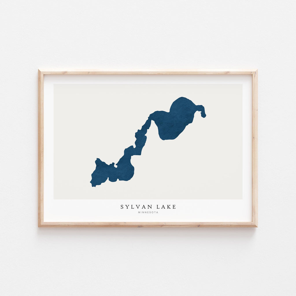 sylvan lake minnesota map print minnesota map poster – minimalist lake wall art - image 2