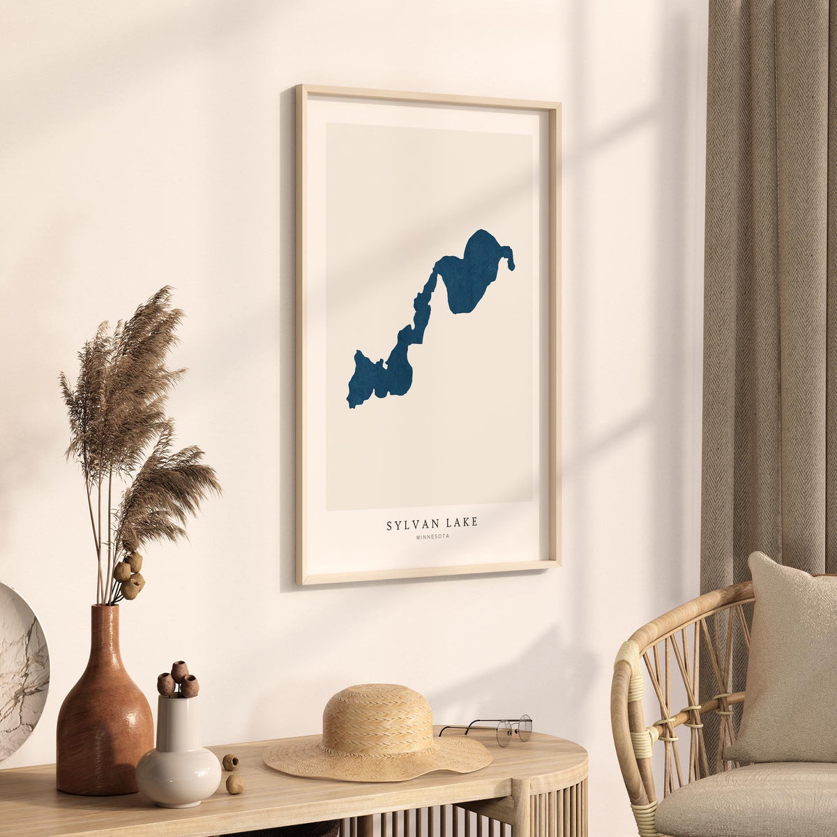 sylvan lake minnesota map print minnesota map poster – minimalist lake wall art - image 3