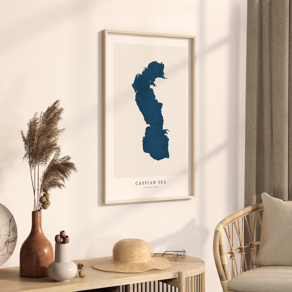 caspian sea russia map poster – minimalist lake wall art - image 3
