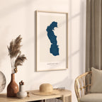 caspian sea russia map poster – minimalist lake wall art - image 3