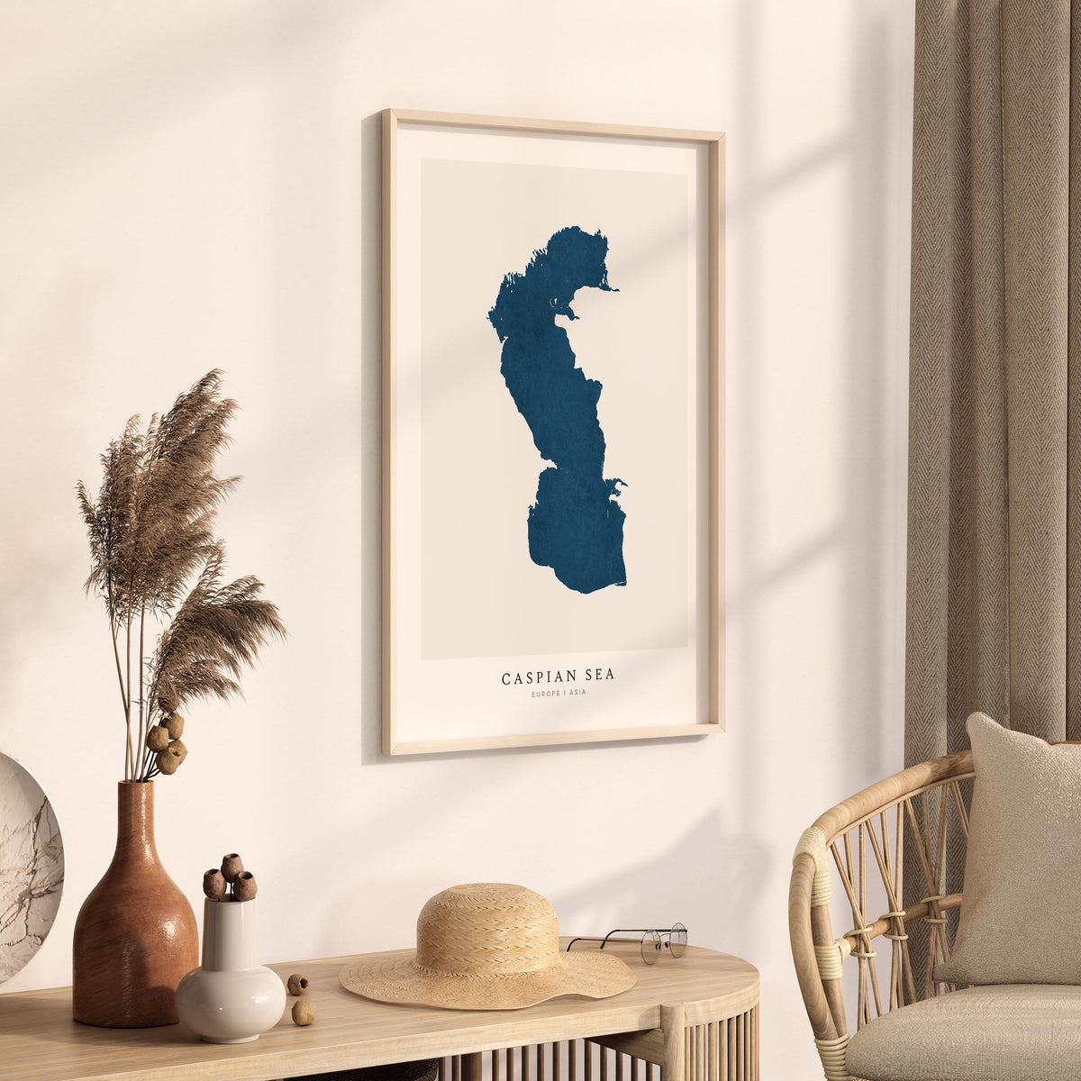 caspian sea russia map poster – minimalist lake wall art - image 3