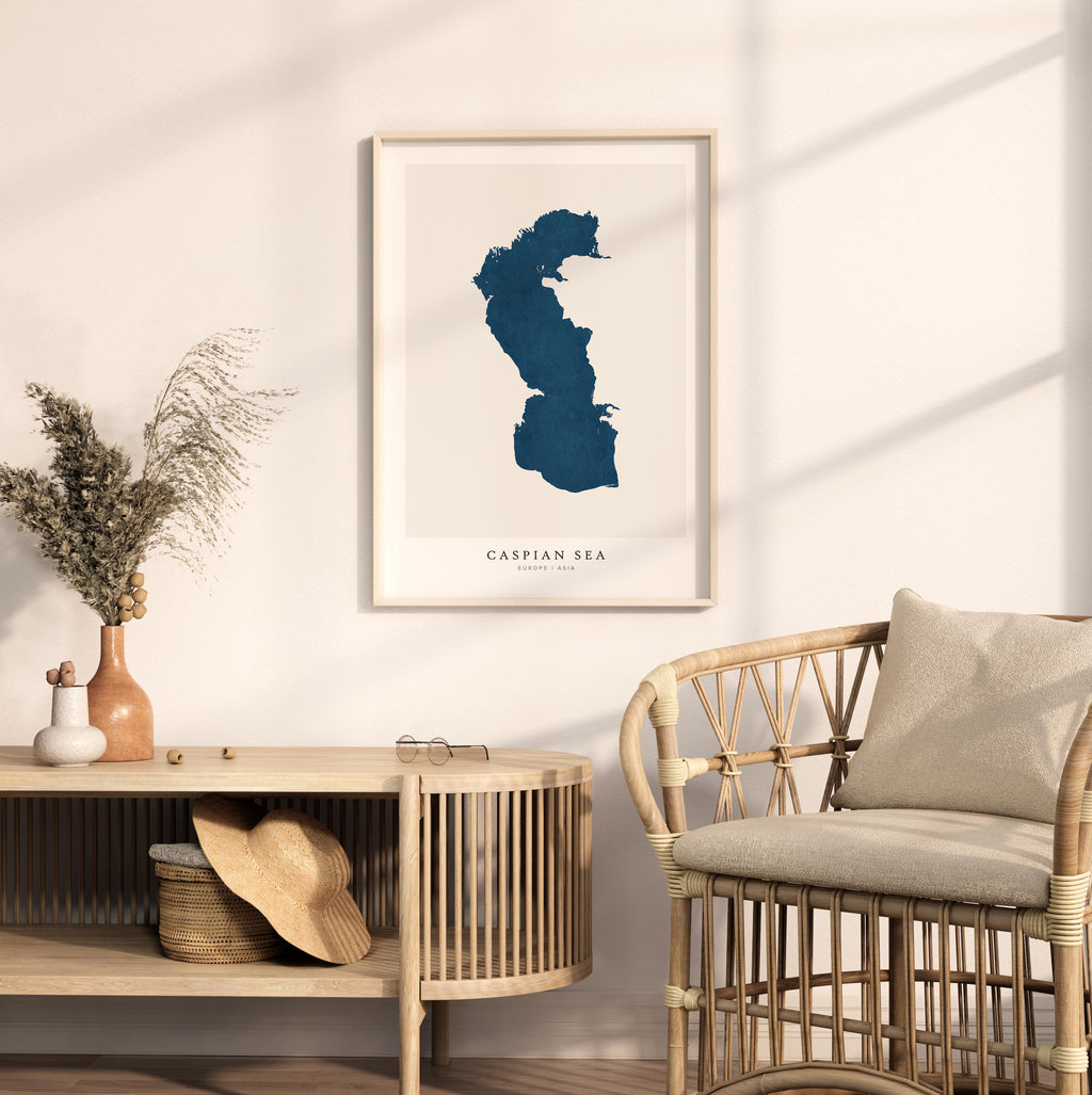 caspian sea russia map poster – minimalist lake wall art - image 5