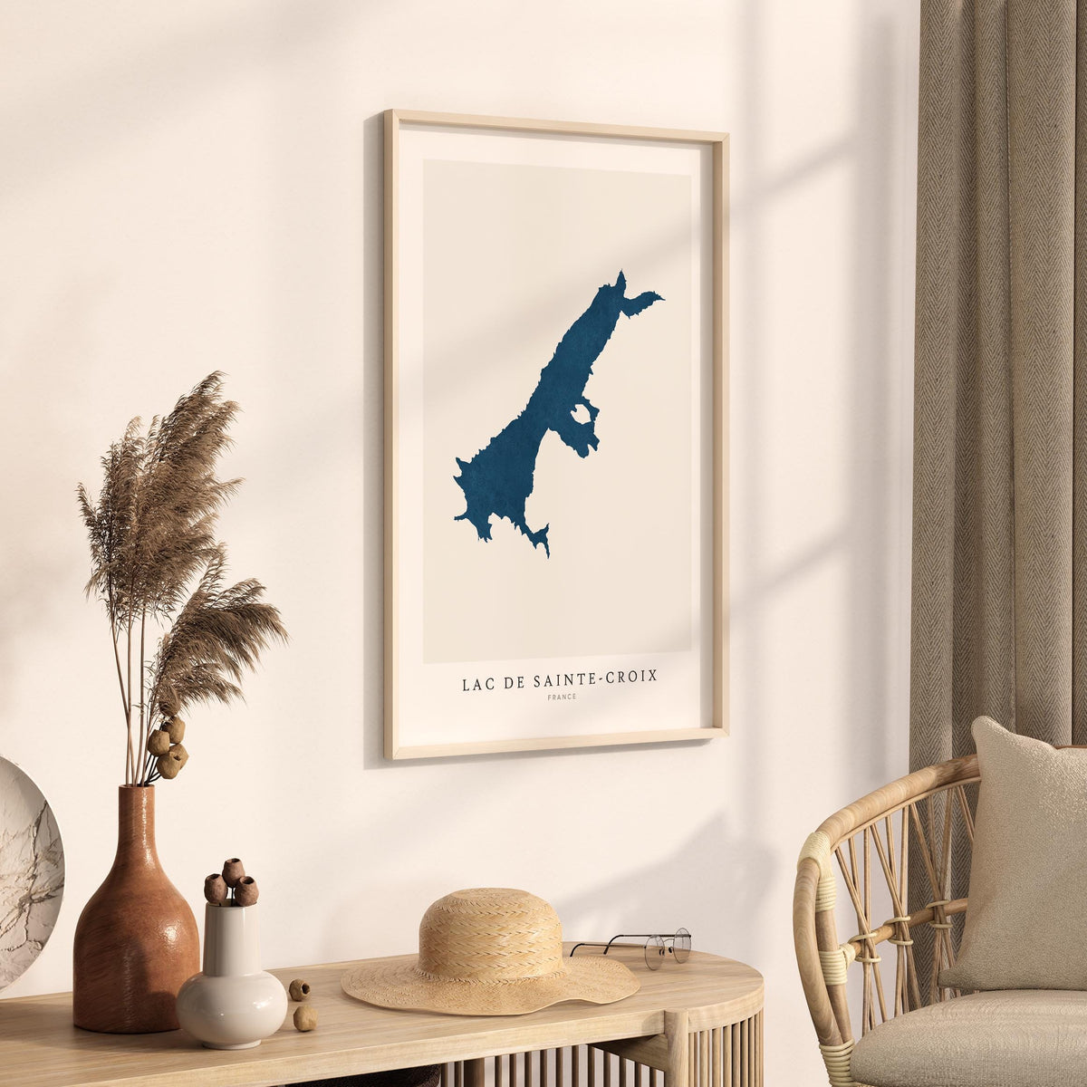 lac de sainte-croix france map poster – minimalist lake wall art - image 3