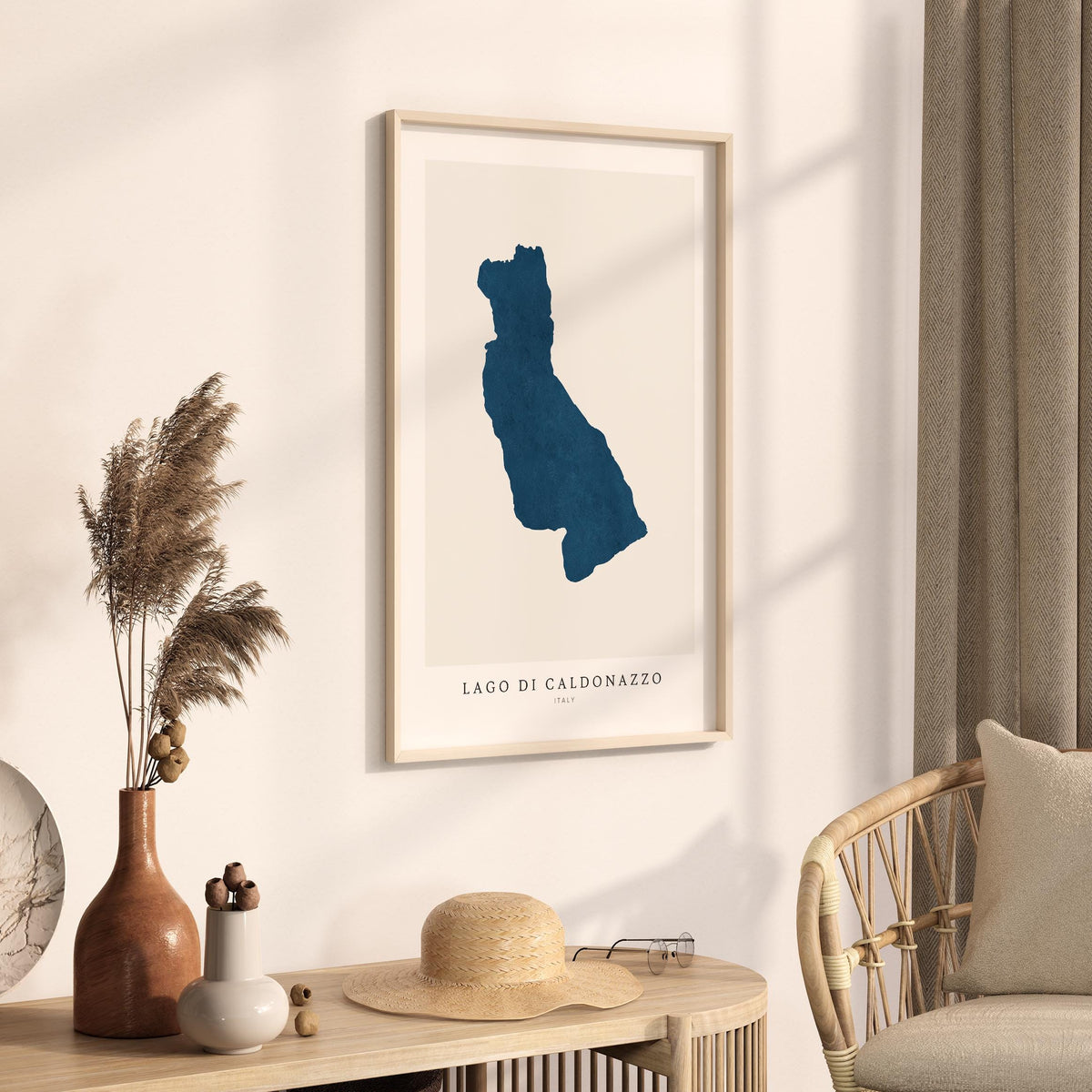 lago di caldonazzo italy map poster – minimalist lake wall art - image 3