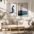 lago d'iseo italy map poster – minimalist lake wall art - image 7