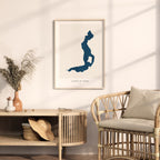 lago d'iseo italy map poster – minimalist lake wall art - image 5