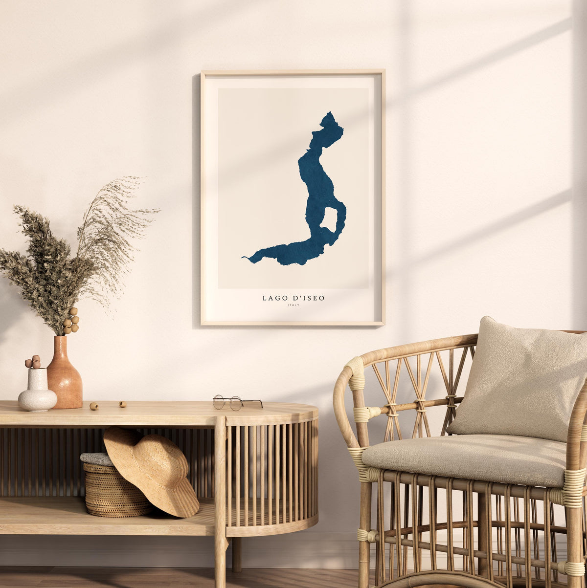 lago d'iseo italy map poster – minimalist lake wall art - image 5