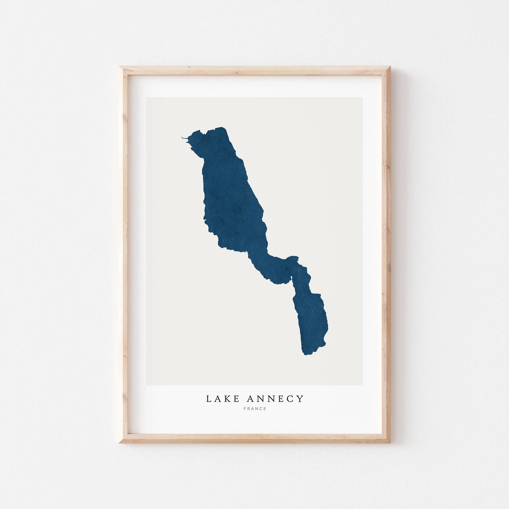 lake annecy france map poster – minimalist lake wall art - image 1