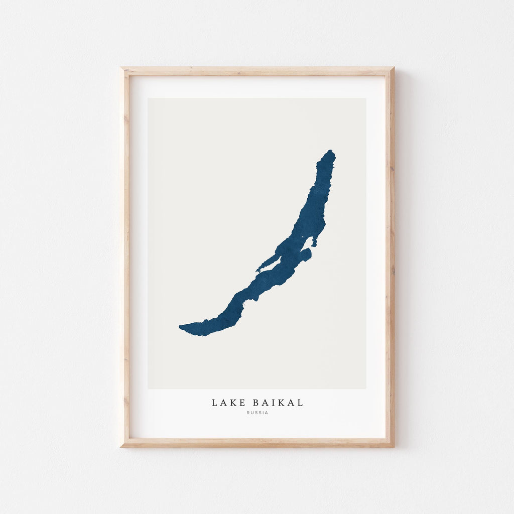 lake baikal russia map poster – minimalist lake wall art - image 1