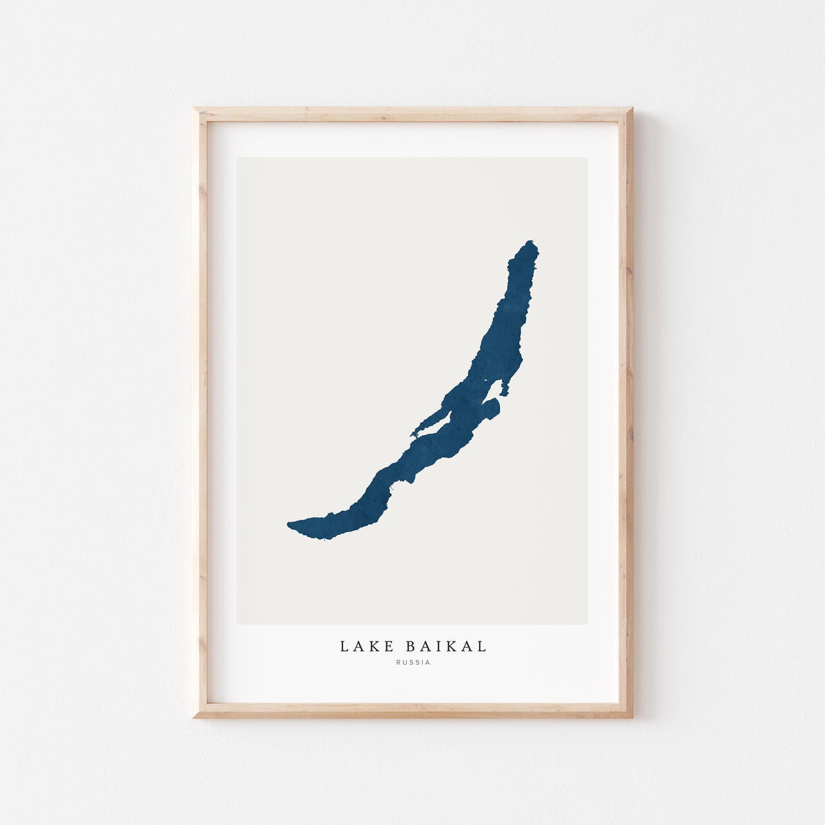 lake baikal russia map poster – minimalist lake wall art - image 1