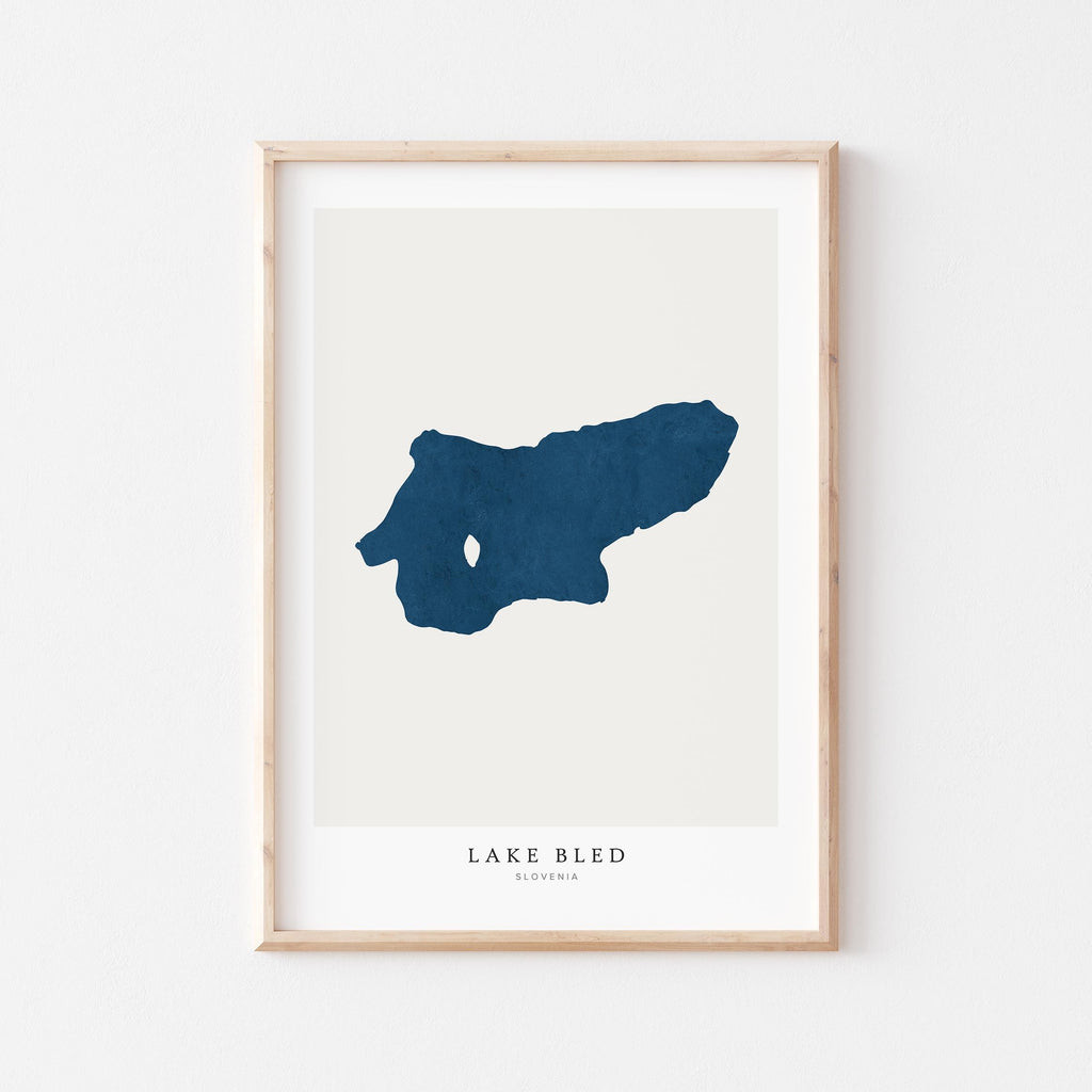 lake bled map art print slovenia map poster – minimalist lake wall art - image 2