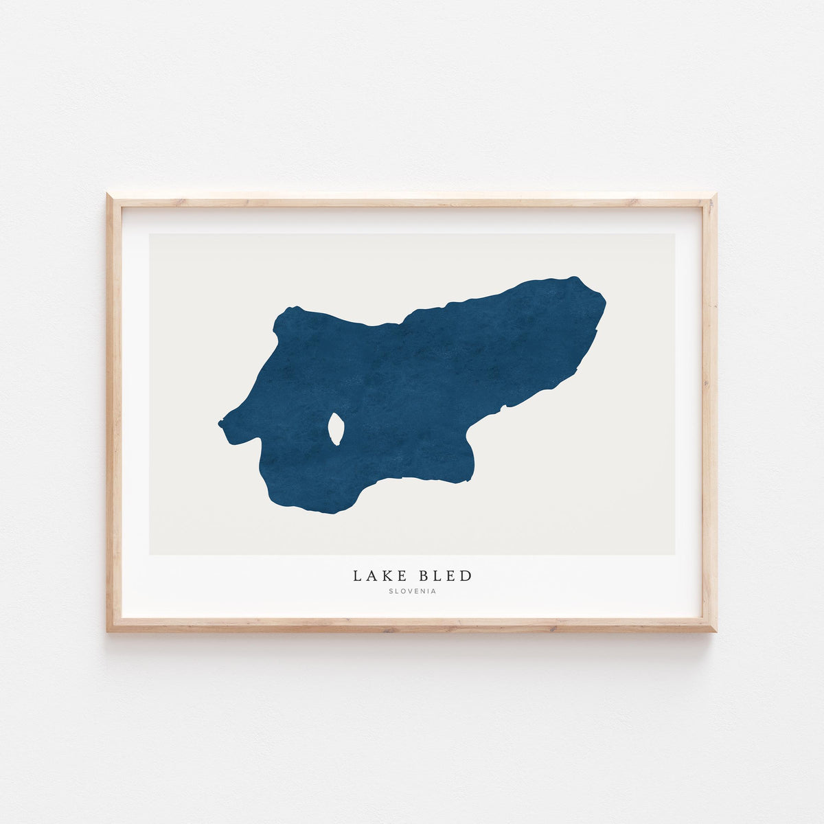 lake bled map art print slovenia map poster – minimalist lake wall art - image 1
