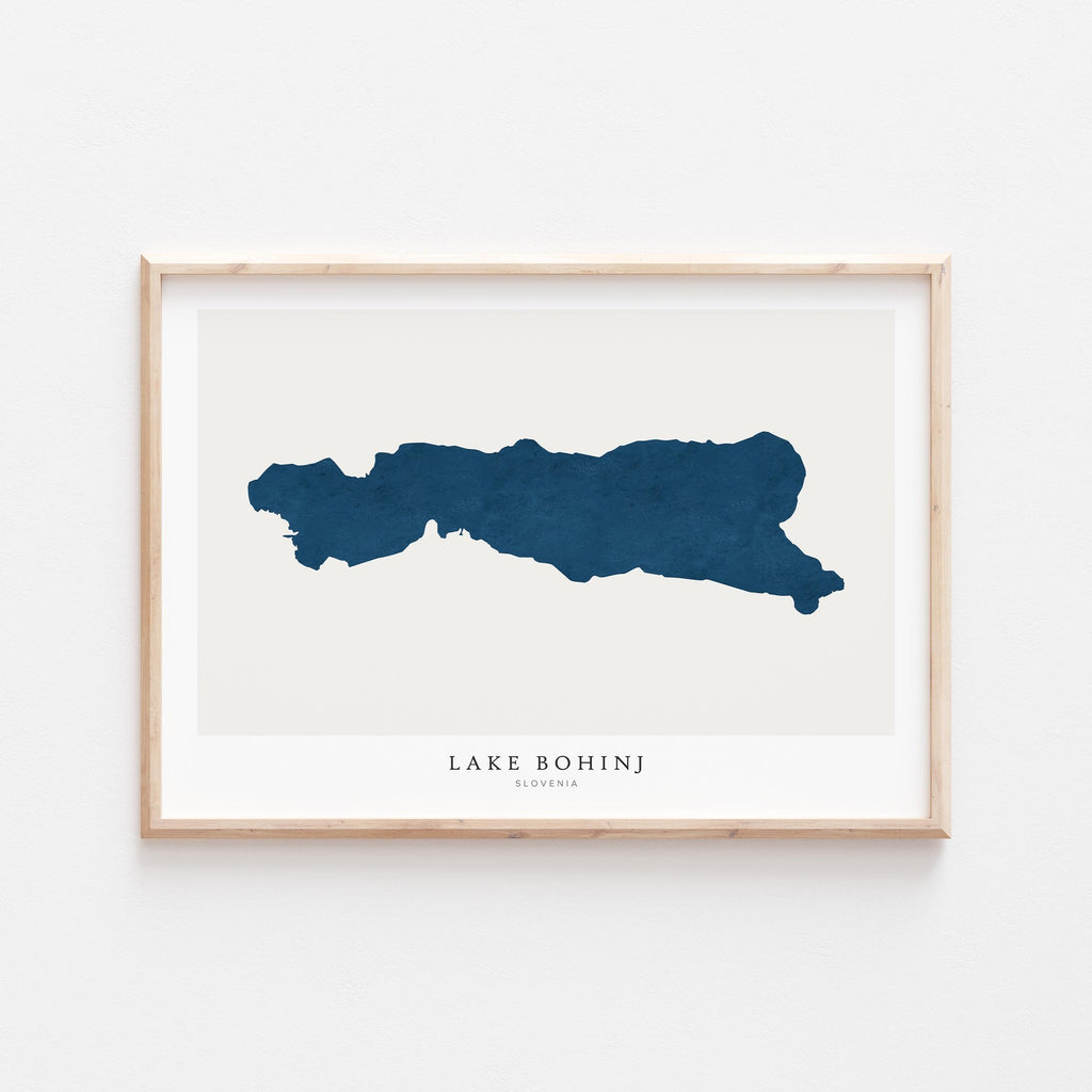 lake bohinj map print slovenia map poster – minimalist lake wall art - image 1