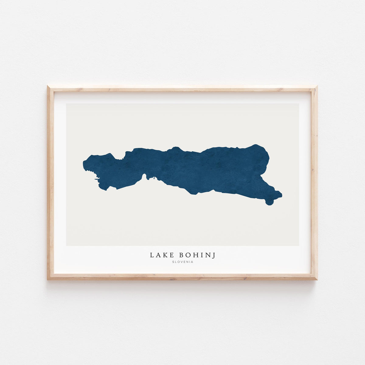 lake bohinj map print slovenia map poster – minimalist lake wall art - image 1