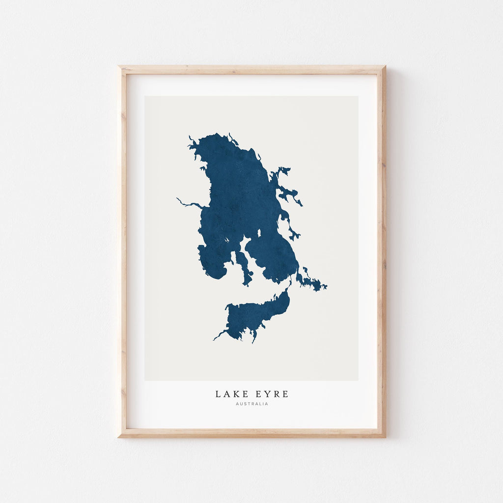 lake eyre map print australia map poster – minimalist lake wall art - image 1