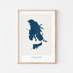 lake eyre map print australia map poster – minimalist lake wall art - image 1