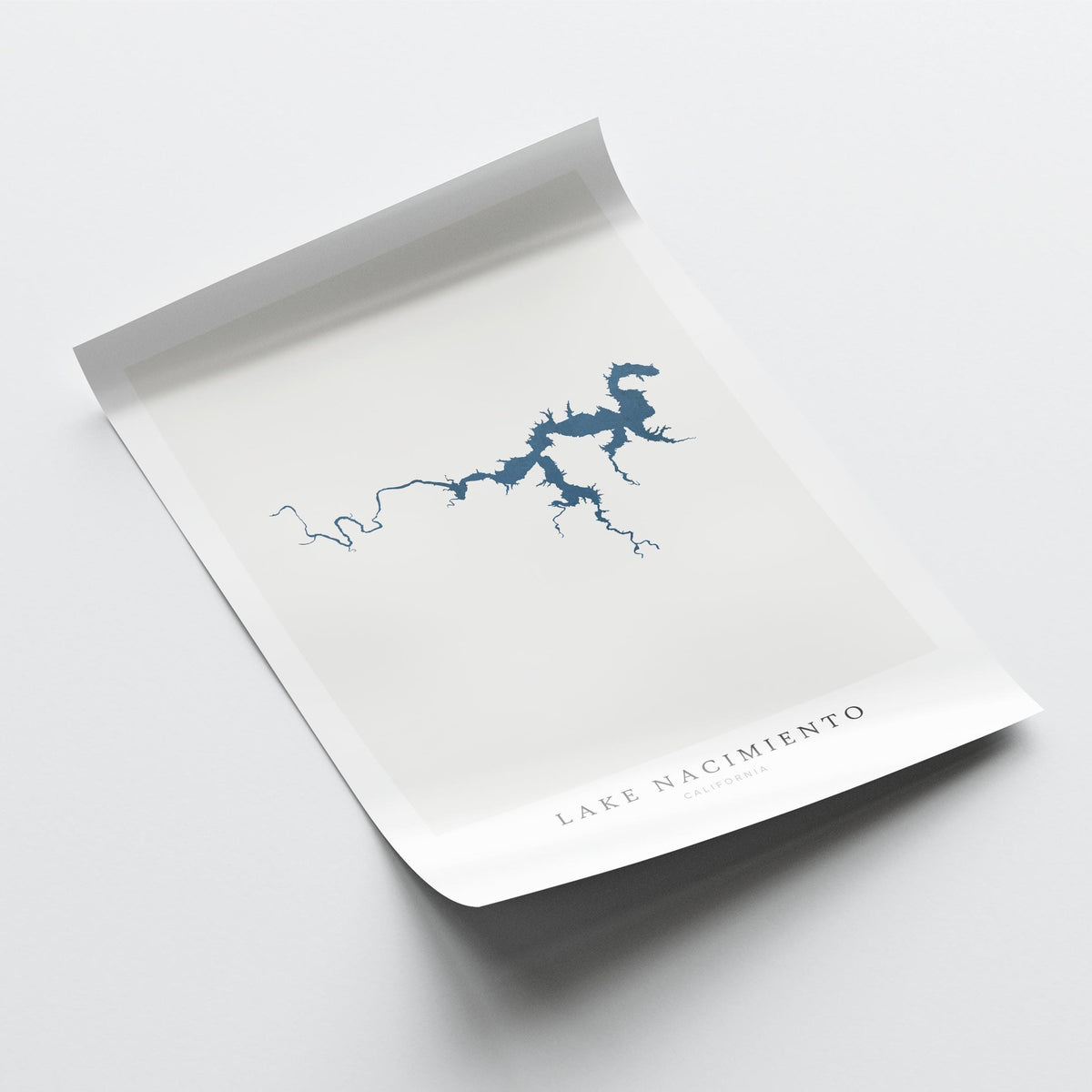 lake nacimiento map print california map poster – minimalist lake wall art - image 6
