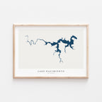 lake nacimiento map print california map poster – minimalist lake wall art - image 1
