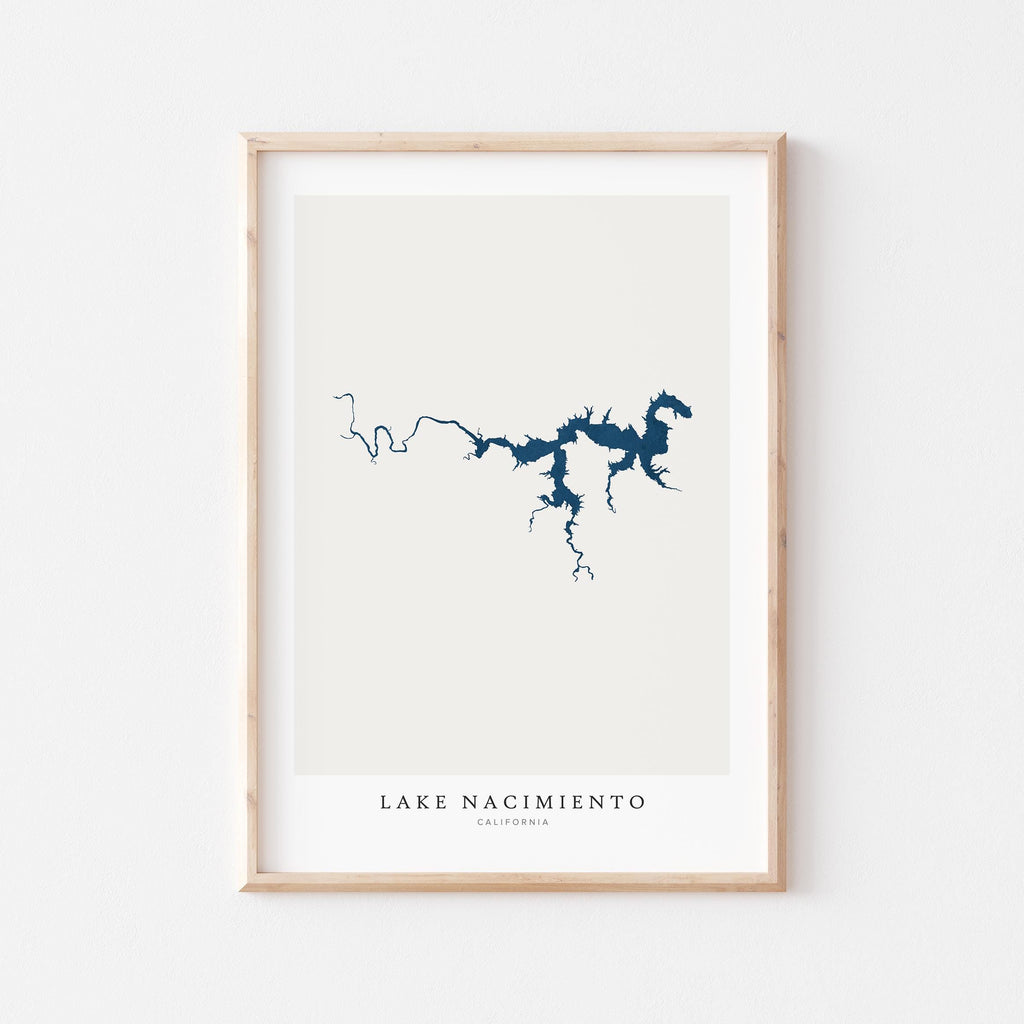 lake nacimiento map print california map poster – minimalist lake wall art - image 2