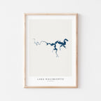 lake nacimiento map print california map poster – minimalist lake wall art - image 2