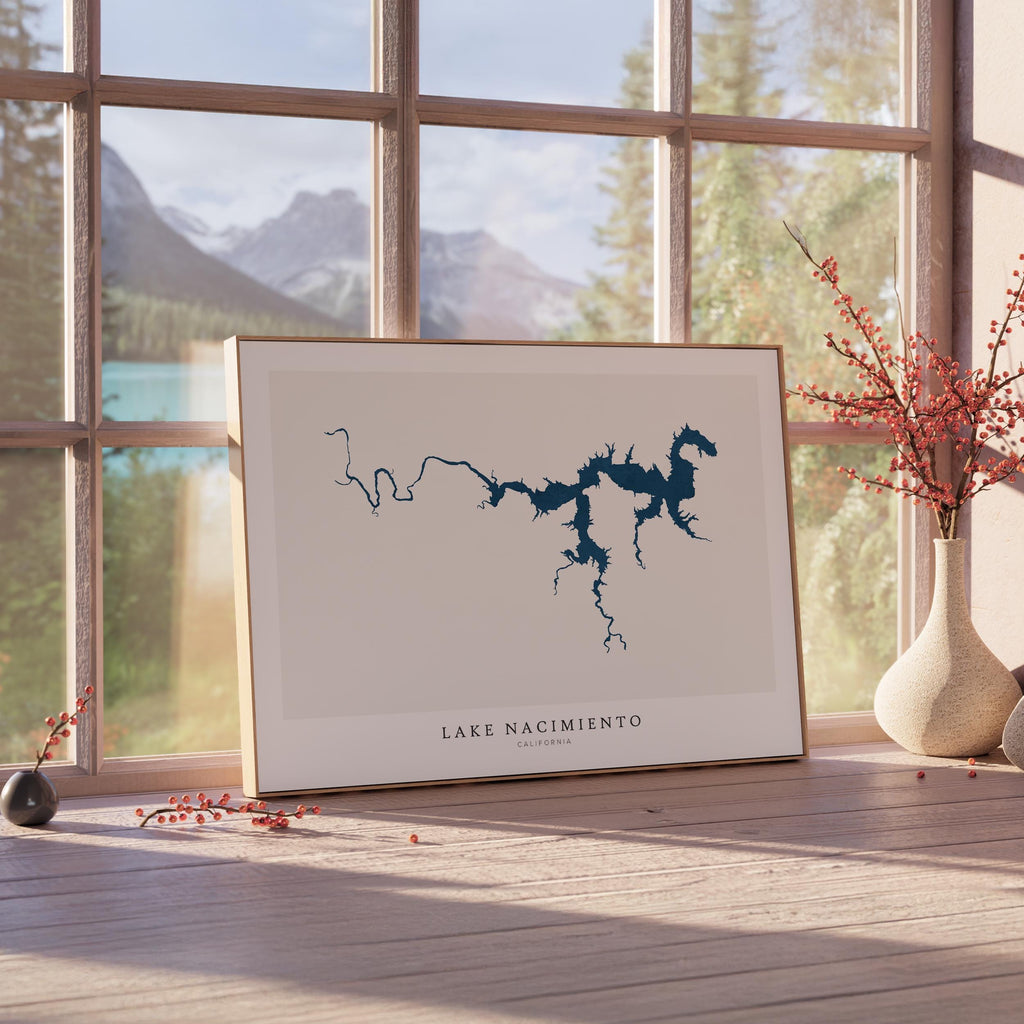 lake nacimiento map print california map poster – minimalist lake wall art - image 4