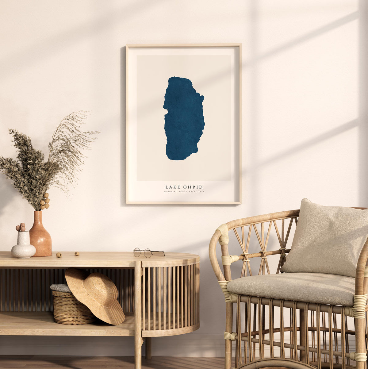 lake ohrid map print albania map poster – minimalist lake wall art - image 5