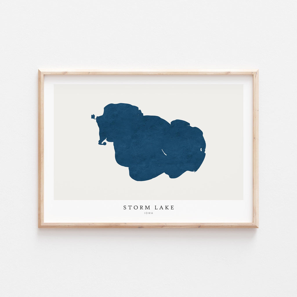 storm lake iowa map print iowa map poster – minimalist lake wall art - image 2