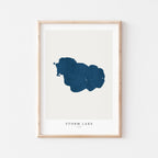 storm lake iowa map print iowa map poster – minimalist lake wall art - image 1