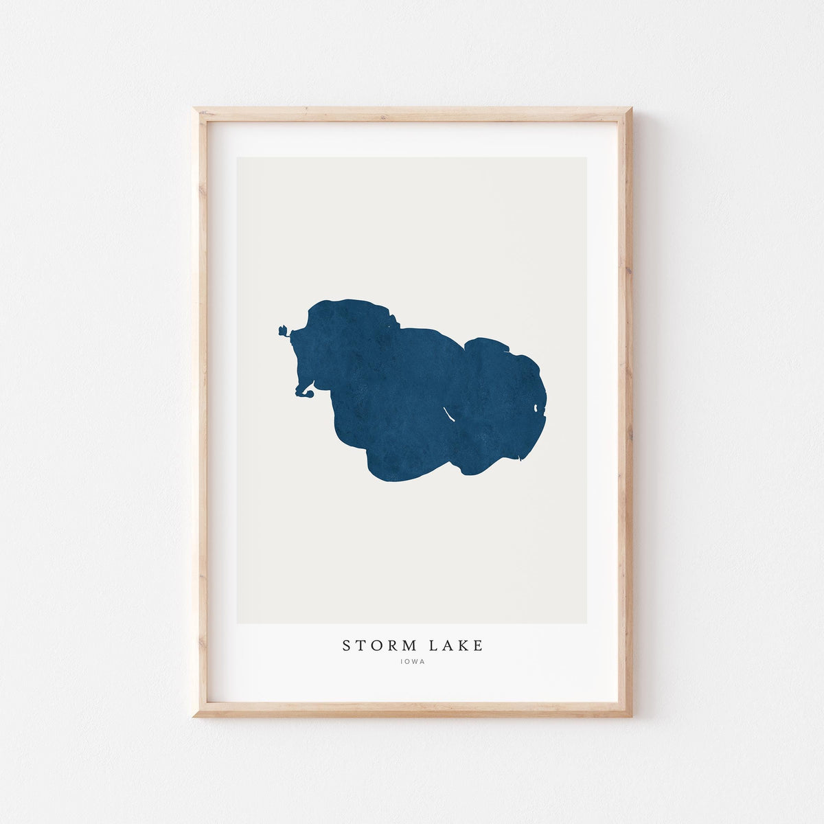 storm lake iowa map print iowa map poster – minimalist lake wall art - image 1