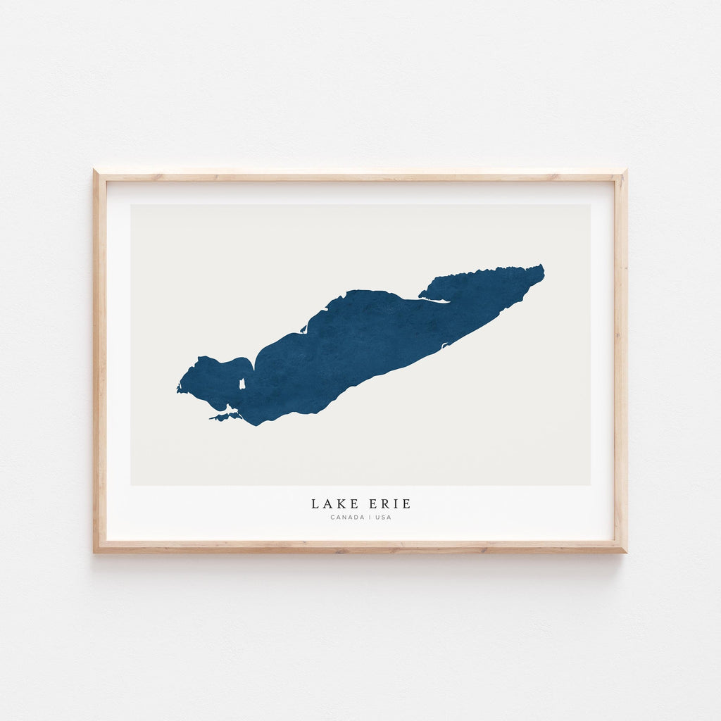 lake erie ontario map poster – minimalist lake wall art - image 1