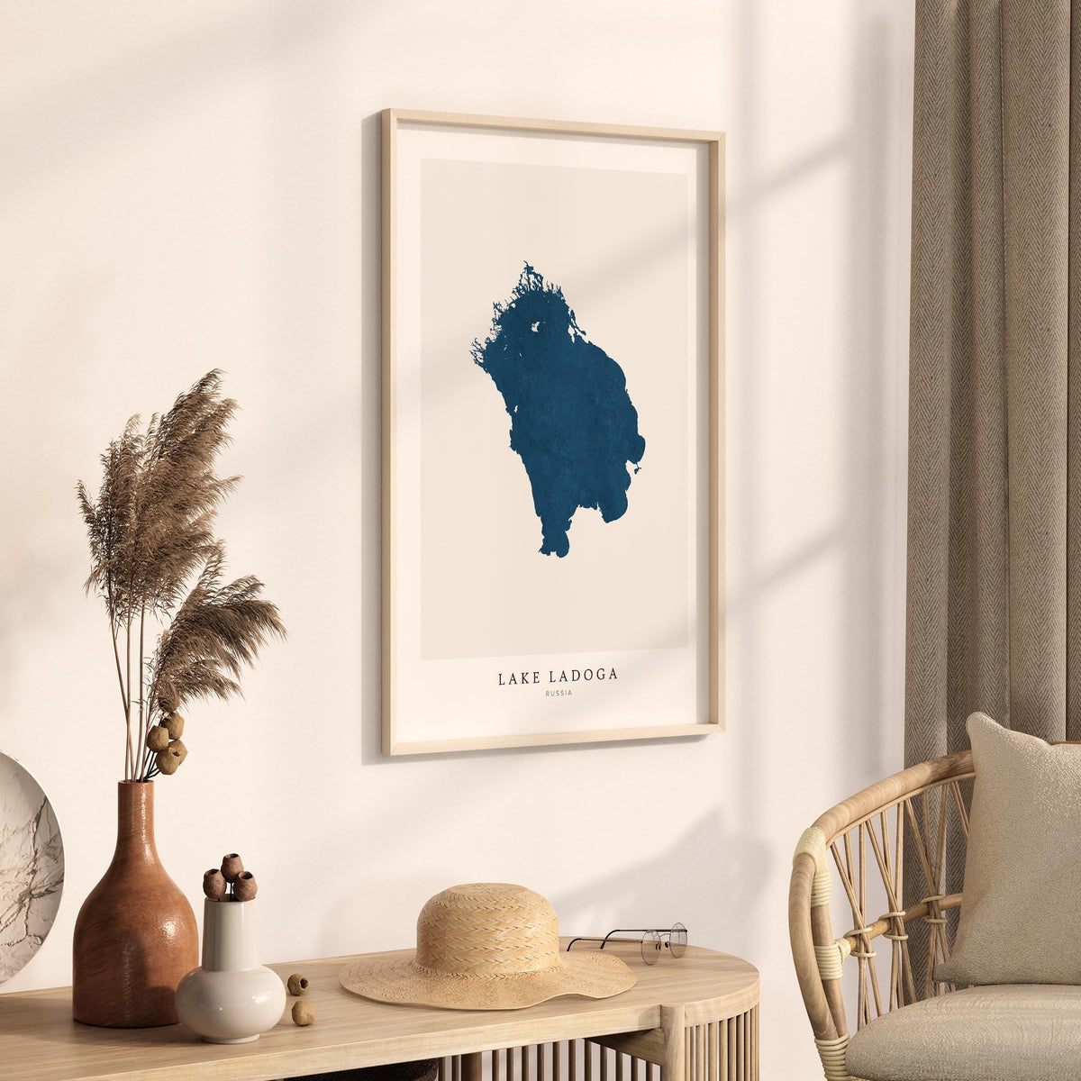 lake ladoga russia map poster – minimalist lake wall art - image 3