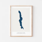 lake malawi malawi map poster – minimalist lake wall art - image 1