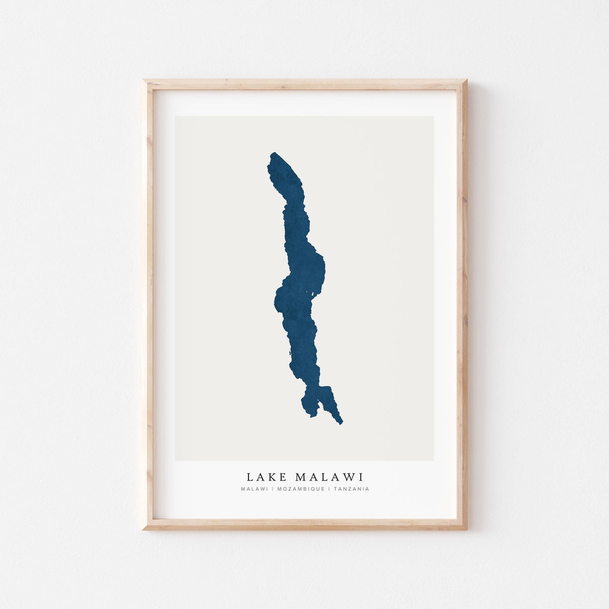 lake malawi malawi map poster – minimalist lake wall art - image 1