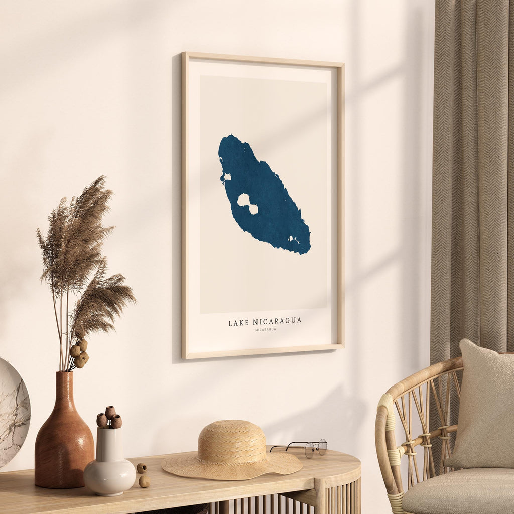 lake nicaragua venezuela map poster – minimalist lake wall art - image 3