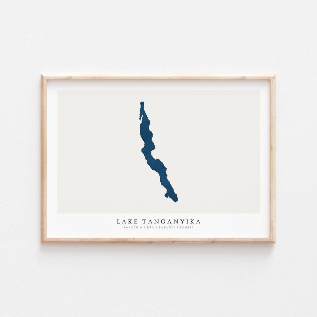 lake tanganyika zambia map poster – minimalist lake wall art - image 2