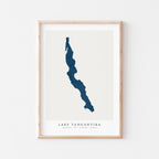 lake tanganyika zambia map poster – minimalist lake wall art - image 1