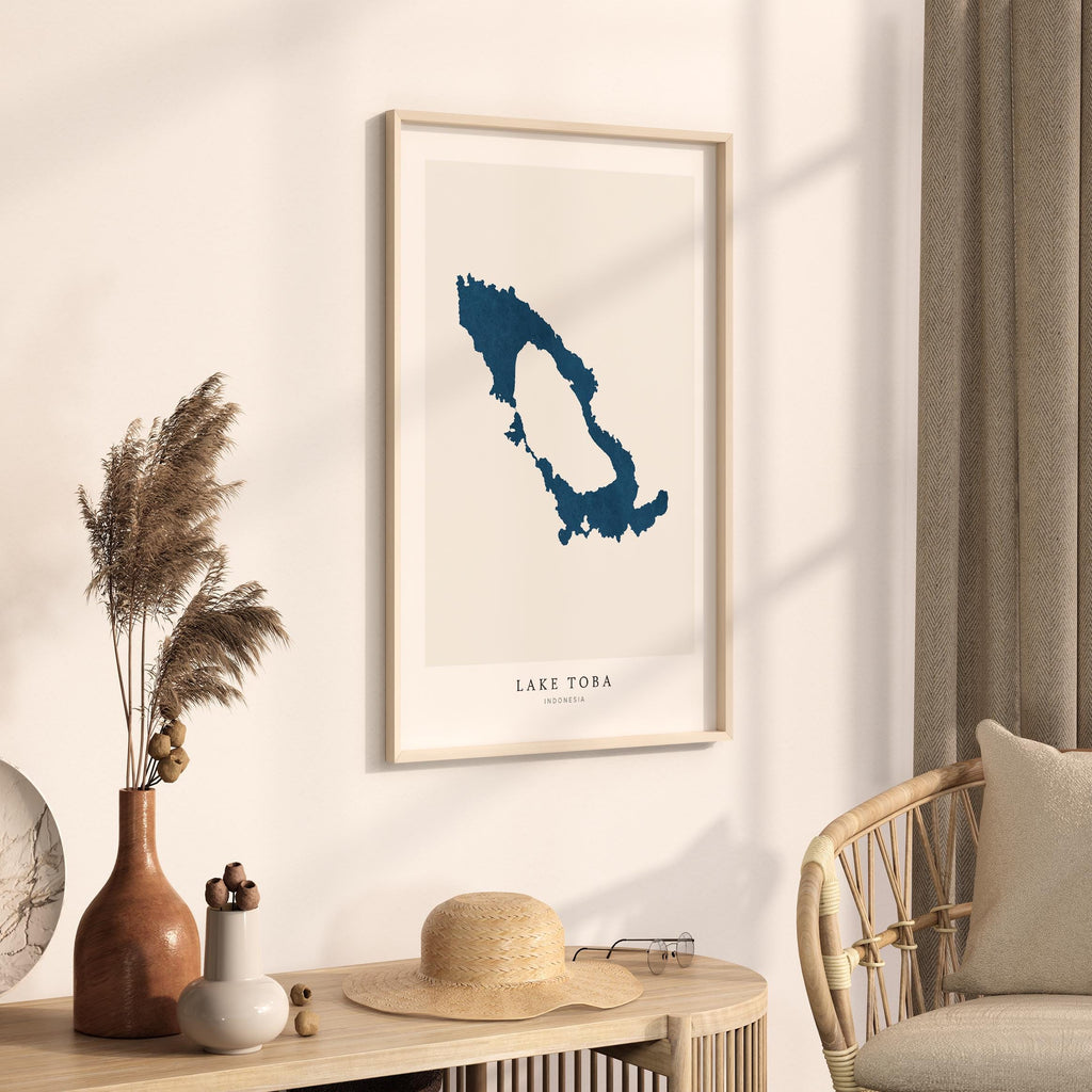lake toba indonesia map poster – minimalist lake wall art - image 3