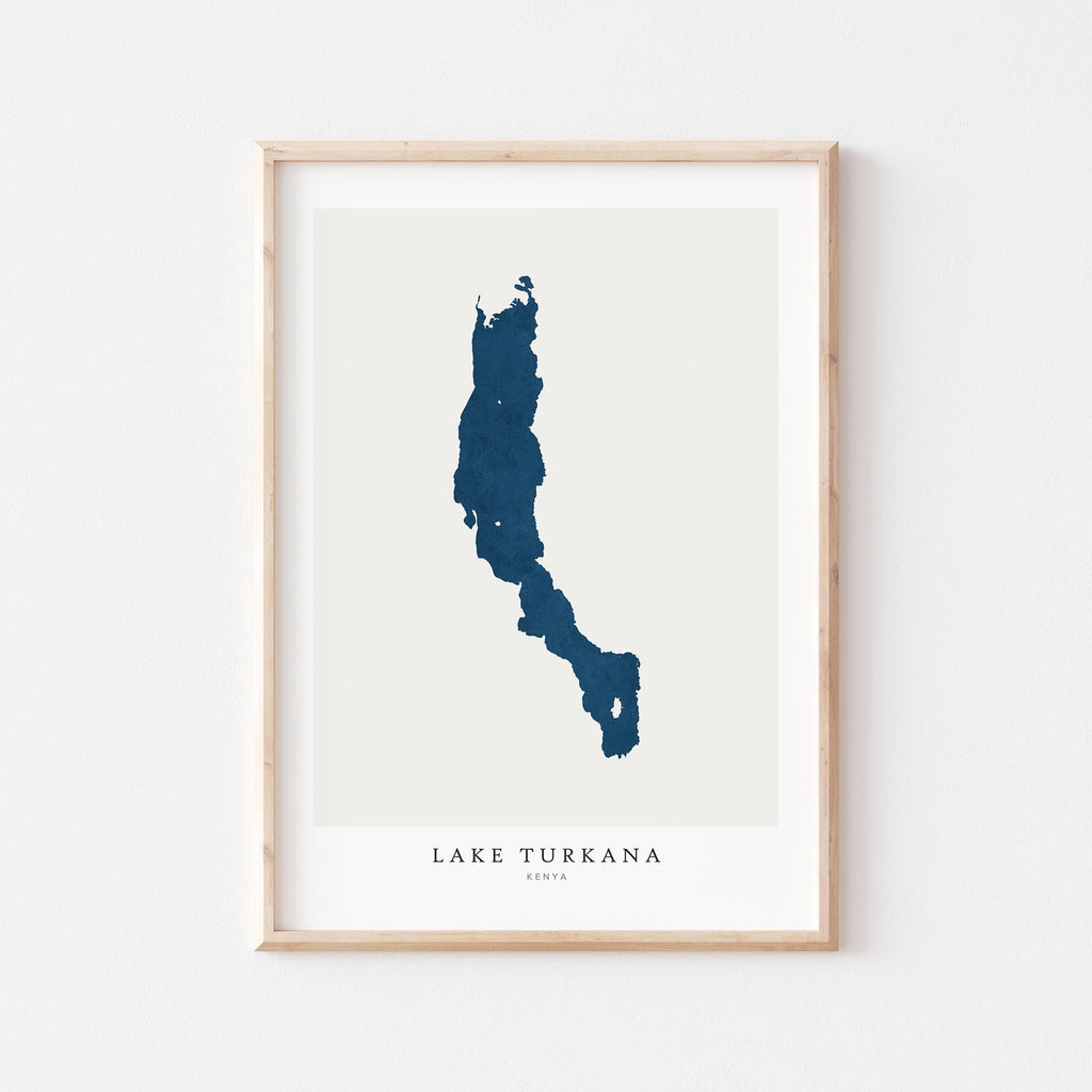 lake turkana kenya map poster – minimalist lake wall art - image 1