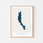 lake turkana kenya map poster – minimalist lake wall art - image 1