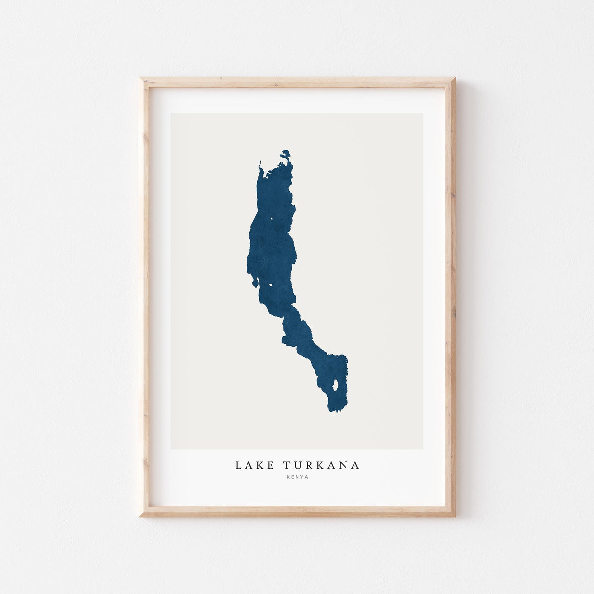 lake turkana kenya map poster – minimalist lake wall art - image 1