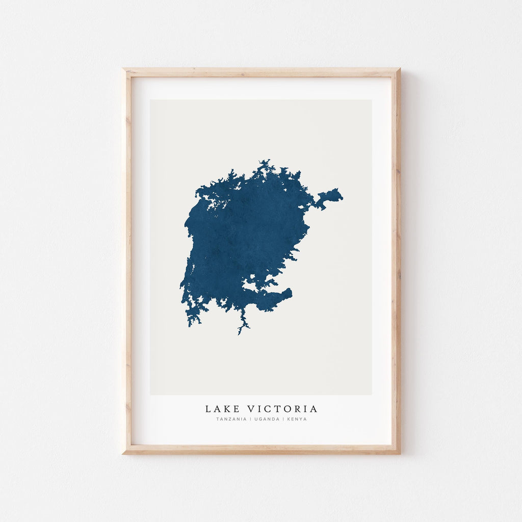 lake victoria kenya map poster – minimalist lake wall art - image 1