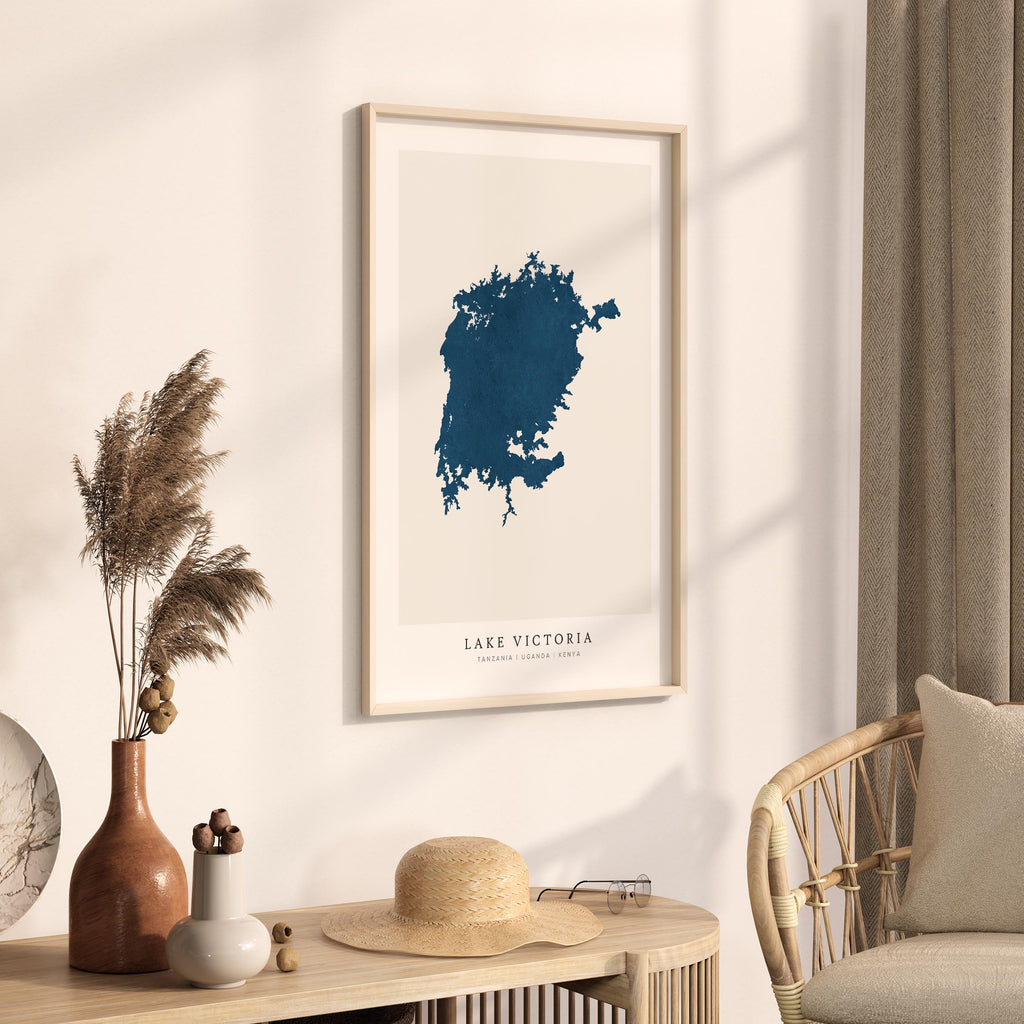 lake victoria kenya map poster – minimalist lake wall art - image 3