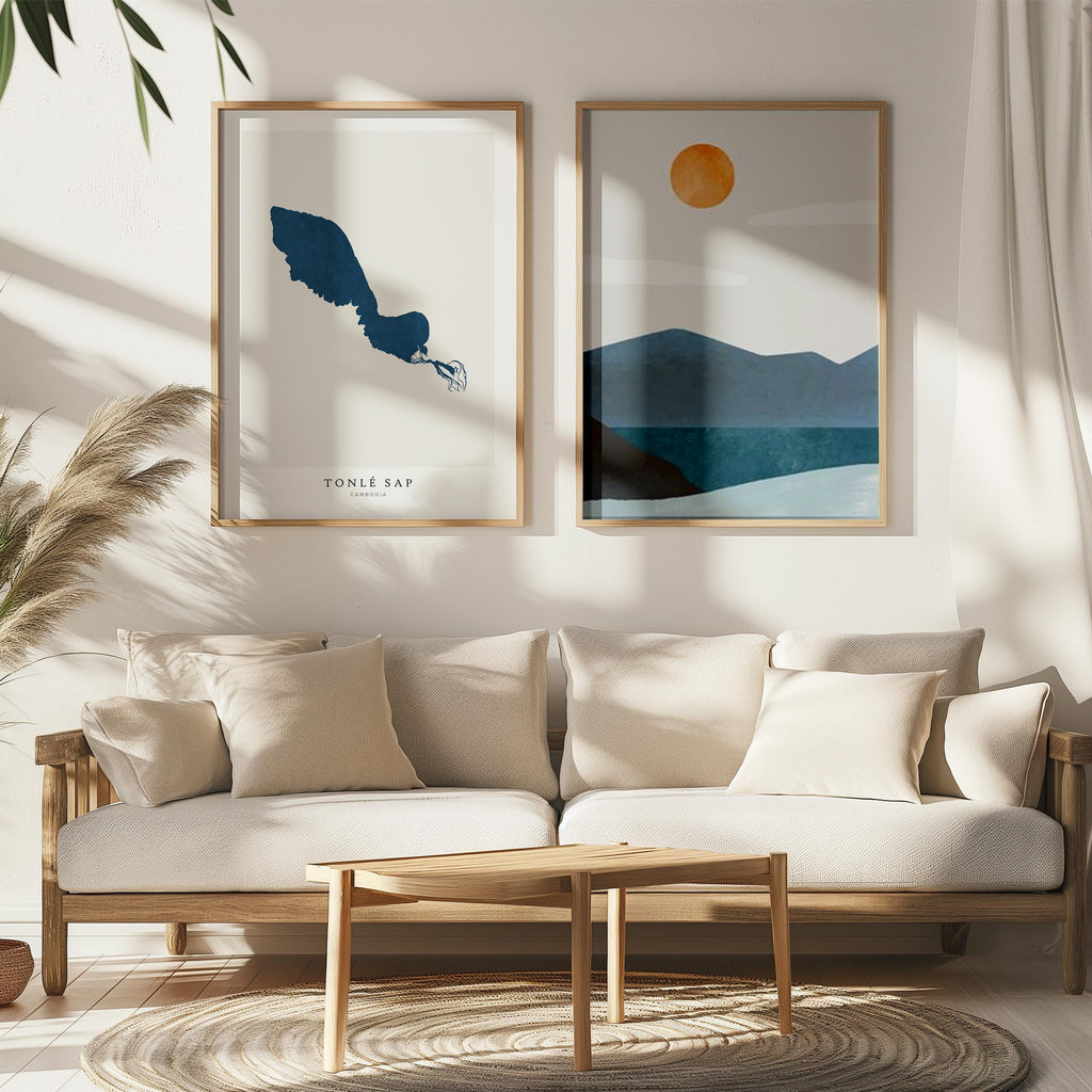 tonle sap cambodia map poster – minimalist lake wall art - image 7