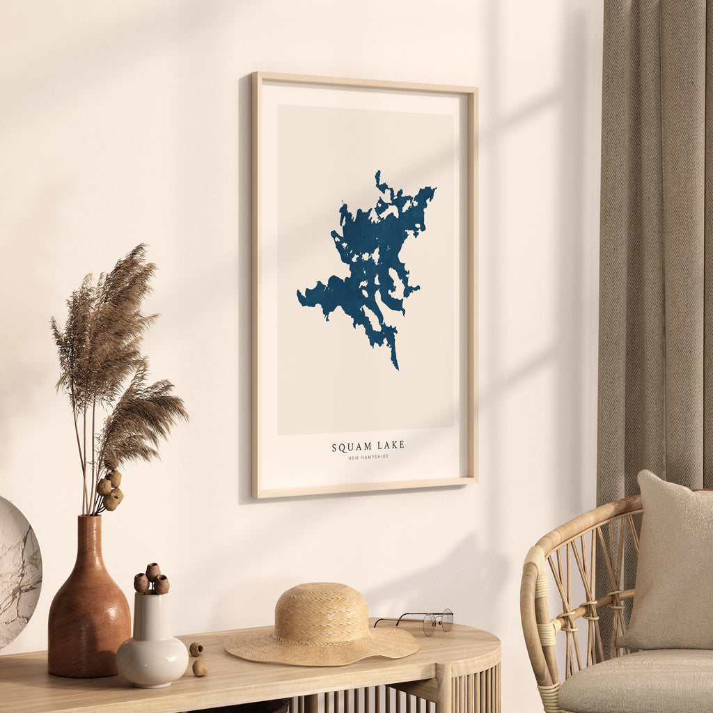 squam lake new hampshire map poster – minimalist lake wall art - image 6