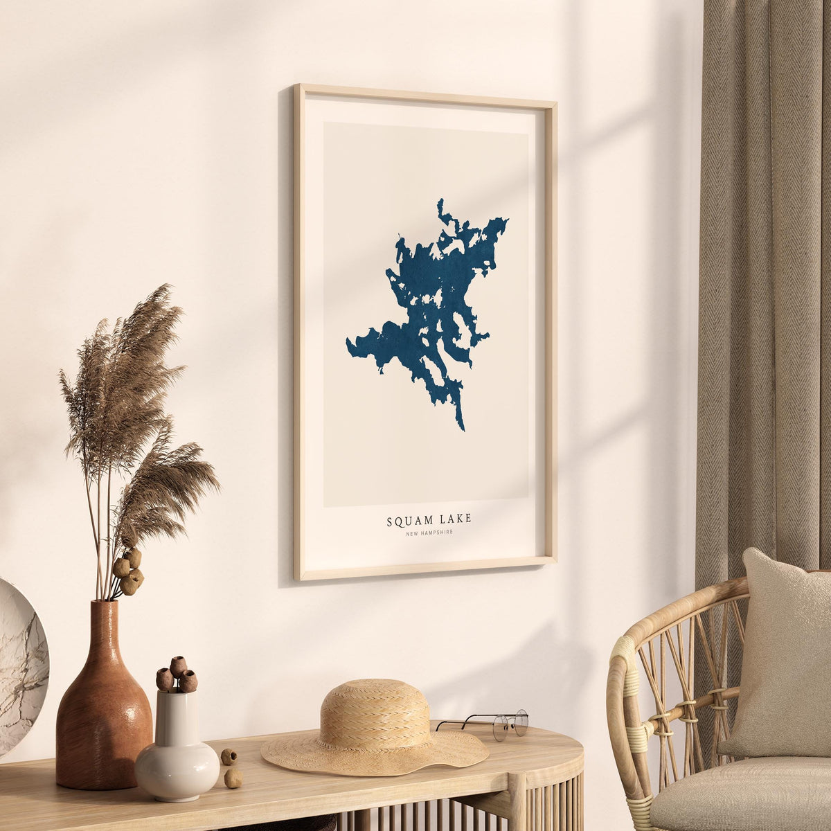 squam lake new hampshire map poster – minimalist lake wall art - image 6